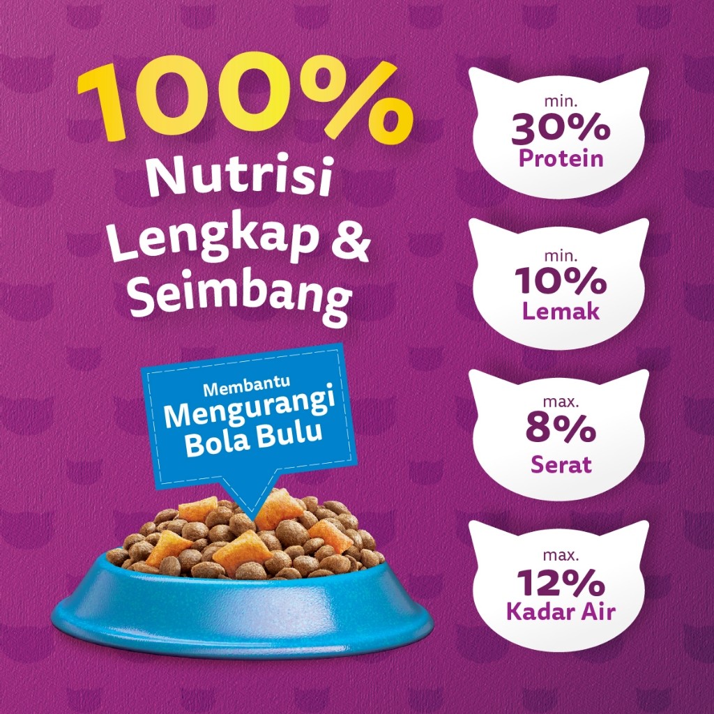 Whiskas Fungsional Makanan Kucing Kering Pilih Varian 450g - Gambar 4