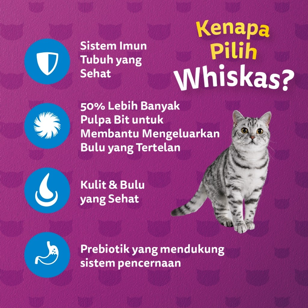 Whiskas Fungsional Makanan Kucing Kering Pilih Varian 450g - Gambar 2