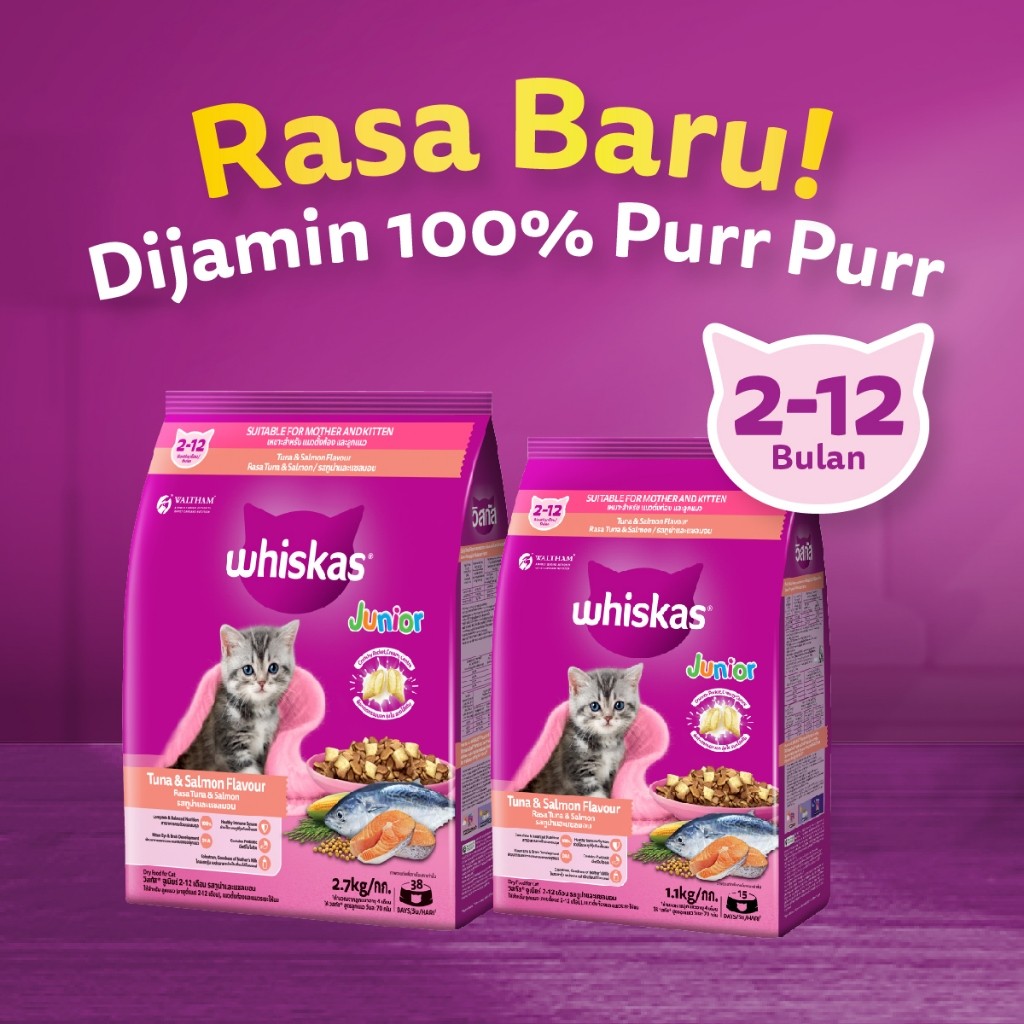 WHISKAS Junior Makanan Anak Kucing Kering Pilih Rasa 1.1kg - Gambar 7