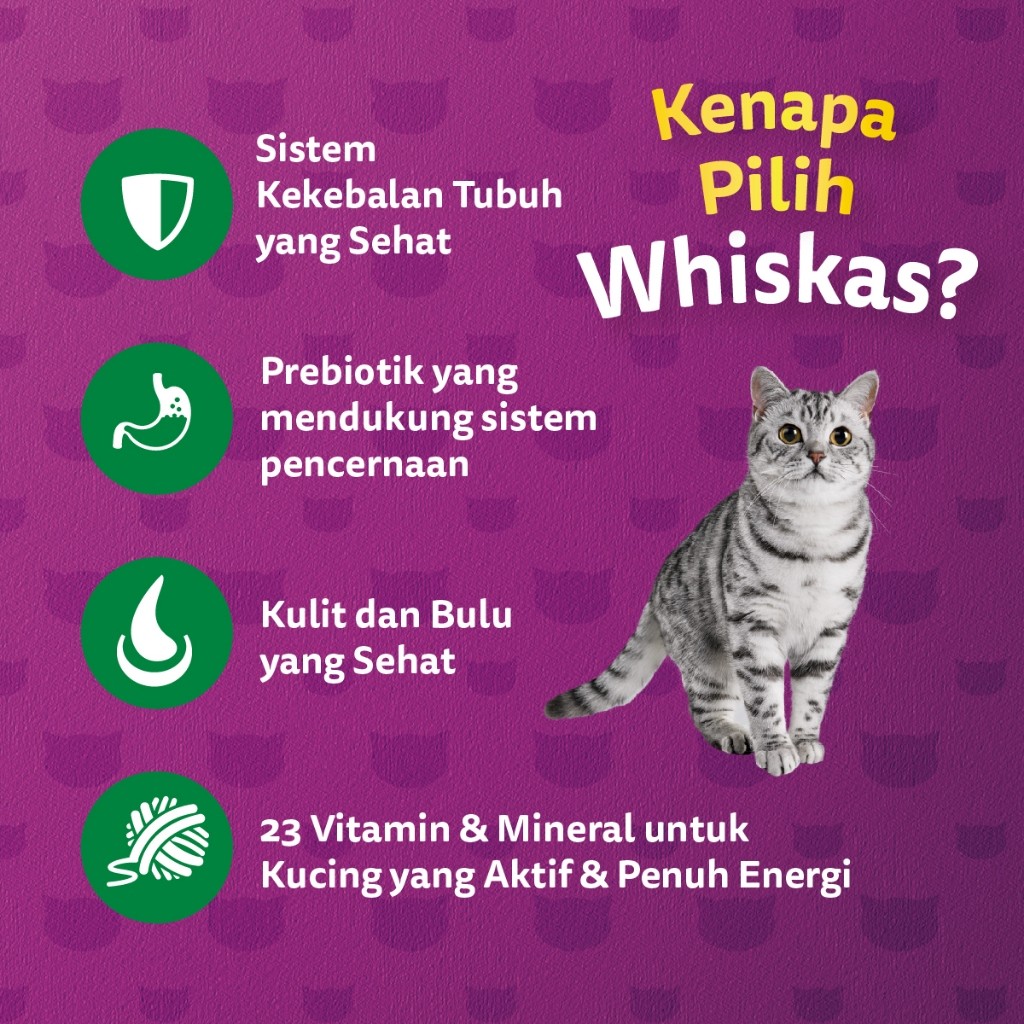 WHISKAS Makanan Kering untuk Kucing Dewasa Pilih Rasa 7kg - Gambar 3