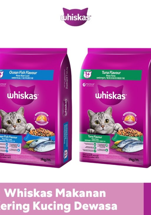 WHISKAS Makanan Kering untuk Kucing Dewasa Pilih Rasa 7kg