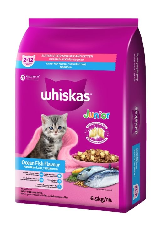 WHISKAS Makanan Kering untuk Anak Kucing Rasa Ikan Laut 6.5kg