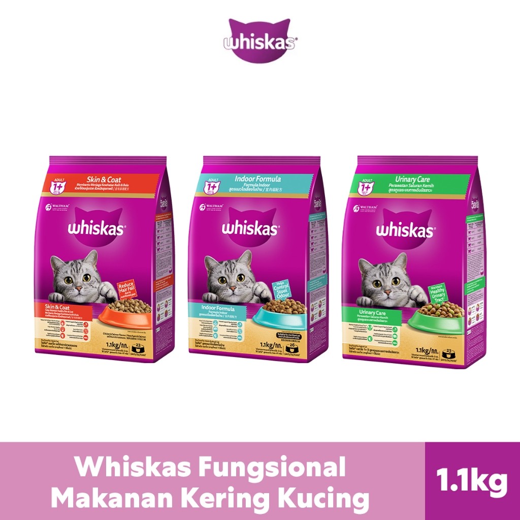 WHISKAS Makanan Kering untuk Kucing Dewasa Pilih Rasa 1.2kg - Gambar 1