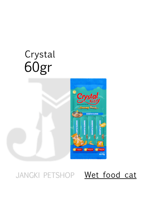 Crystal Kitty Creamy Bonito 60 gr - Snack Kucing 60 gr