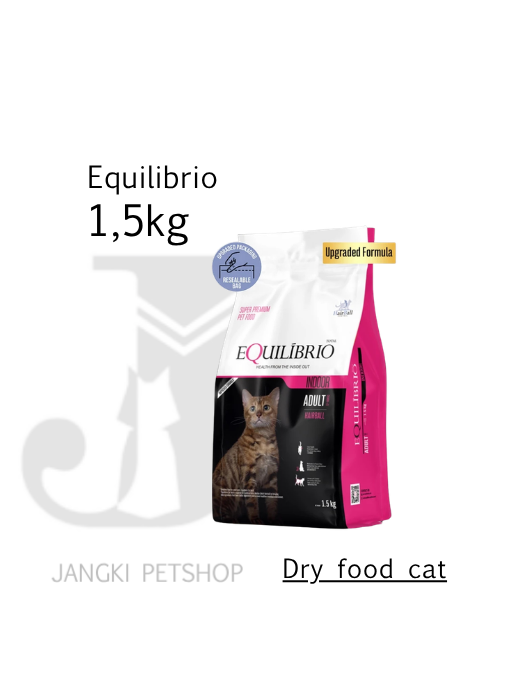 Equilibrio Cat Indoor Adult Hairball 1,5 kg - Makanan Kering Kucing 1,5 kg