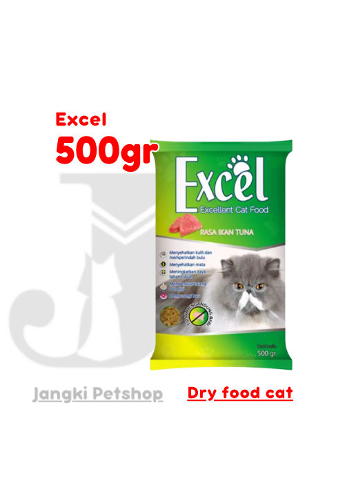 Excel Cat 500 gr (Hijau) Donat - Makanan Kering Kucing 500 gr
