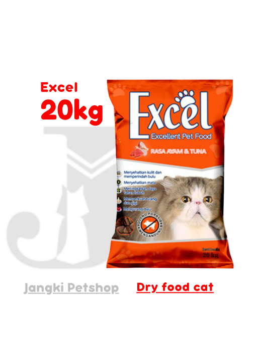 Excel Cat Tuna 20 kg (Orange) Segitiga - Makanan Kering Kucing 20 kg