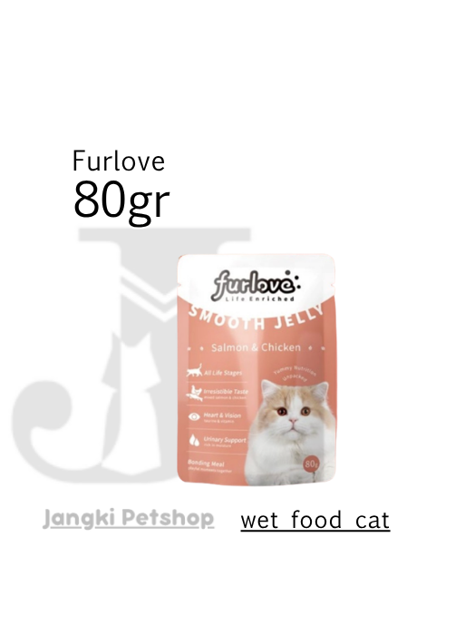 Furlove Pouch Salmon & Chicken In Jelly 80 gr - Makanan Pouch Kucing 80 gr