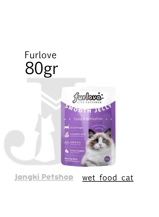 Furlove Pouch Tuna & Whitefish In Jelly 80 gr - Makanan Pouch Kucing 80 gr