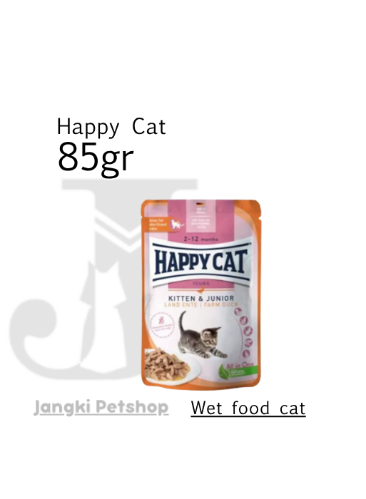 Happy Cat Pouch Kitten/Junior Chicken & Duck (Huhn & Ente) 85 gr - Makanan Pouch Kucing 85 gr