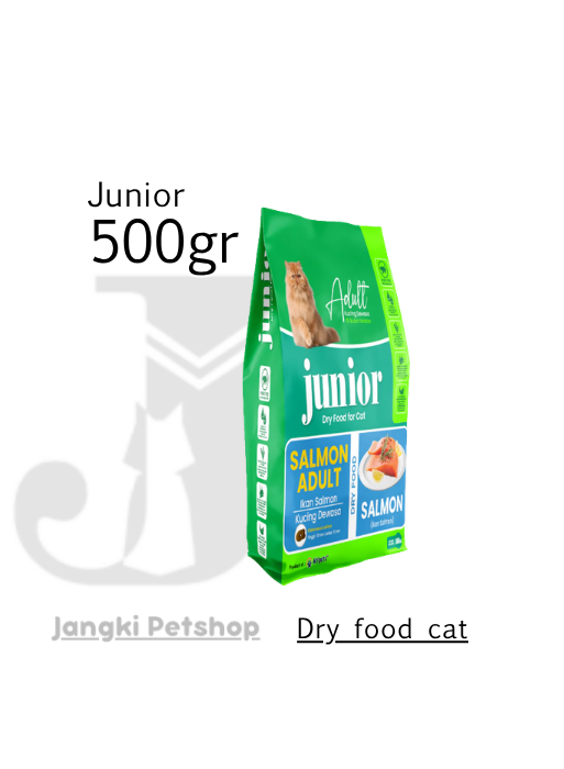 Junior Cat Adult Salmon 500 gr - Makanan Kering Kucing 500 gr