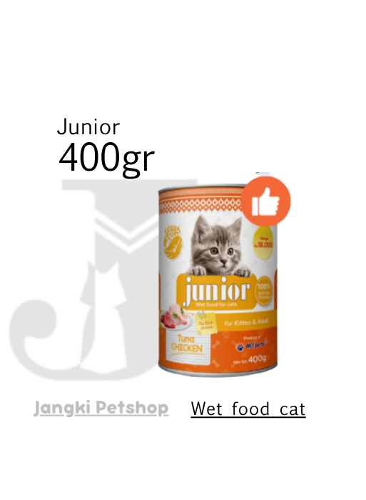 Junior Adult Tuna Chicken 400 gr kl - Makanan Kaleng Kucing 400 gr