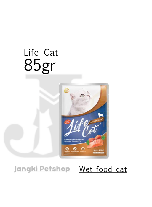 Life Cat Pouch Adult Salmon 85 gr - Makanan Pouch Kucing 85 gr