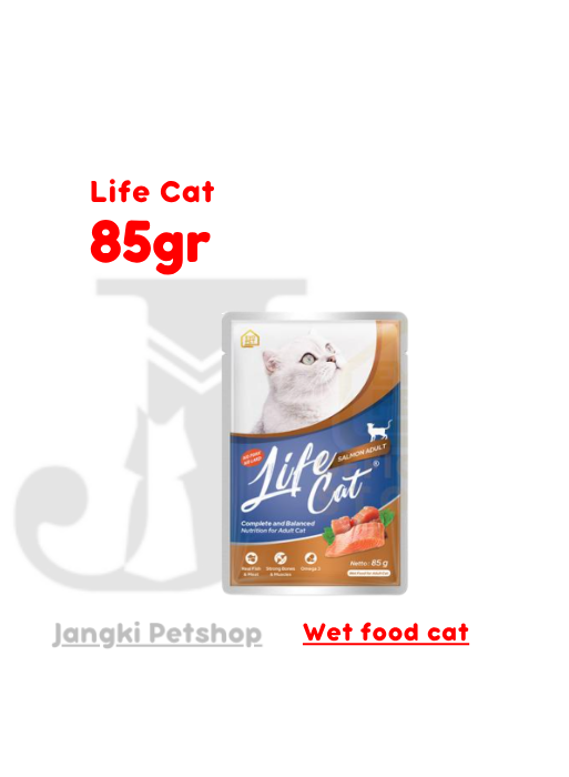 Life Cat Pouch Adult Salmon 85 gr - Makanan Pouch Kucing 85 gr