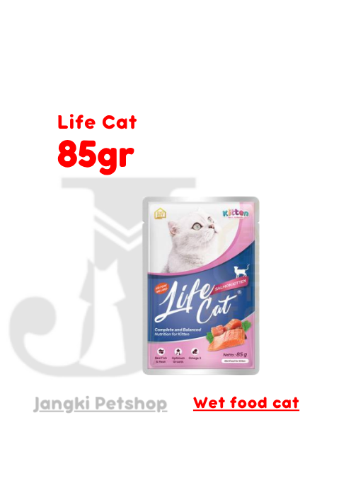 Life Cat Pouch Kitten Salmon 85 gr - Makanan Pouch Kucing 85 gr
