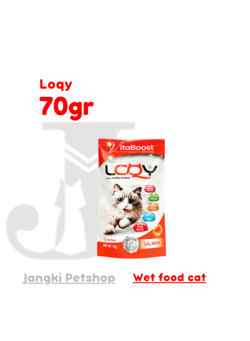 Loqy Pouch Salmon 70 gr - Makanan Pouch Kucing 70 gr