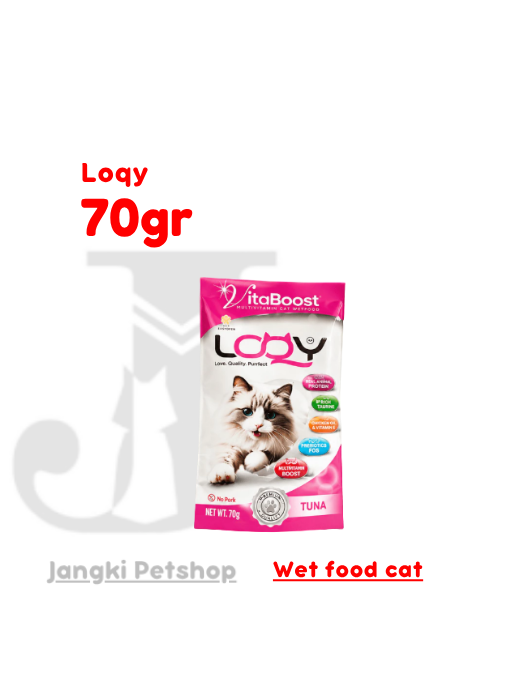 Loqy Pouch Tuna 70 gr - Makanan Pouch Kucing 70 gr