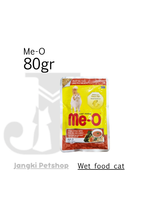 Me-o Pouch Adult Otak-Otak White Fish & Carrot 80 gr - Makanan Pouch Kucing 80 gr