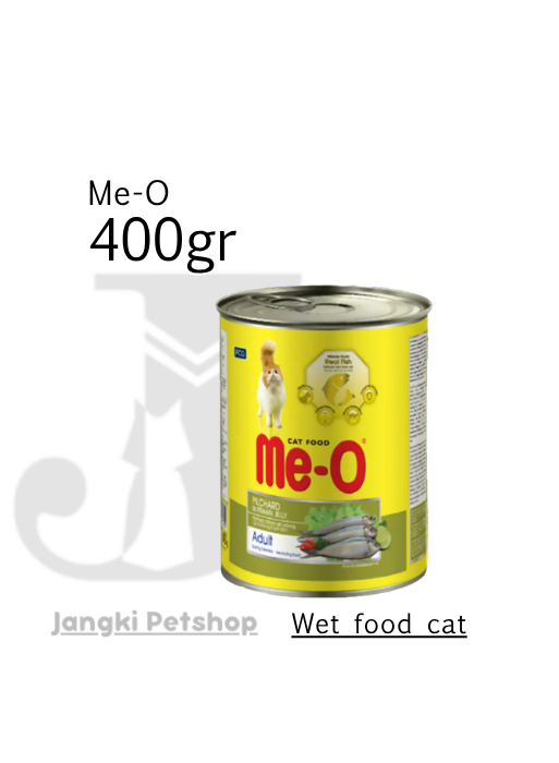Me-o Adult Pilchards In Prawn 400 gr kl - Makanan Kaleng Kucing 400 gr