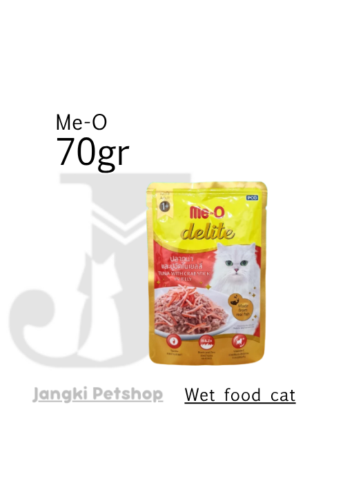 Me-o Pouch Delite Tuna&Crab 70 gr - Makanan Pouch Kucing 70 gr