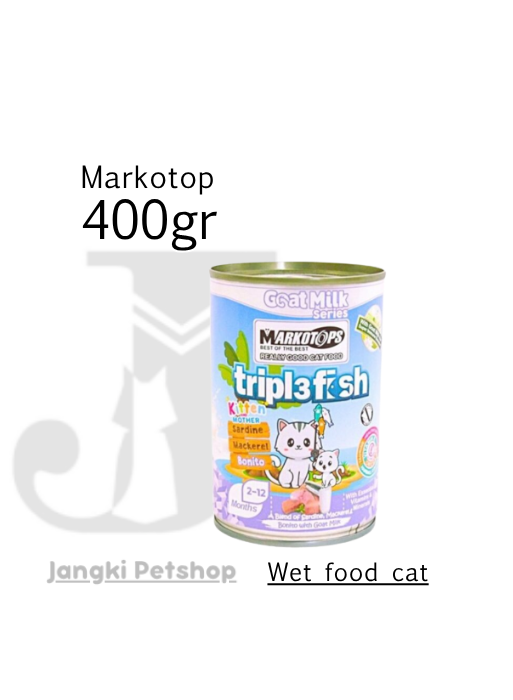 Markotop Kitten Triple Fish Bonito Goat Milk 400 gr kl - Makanan Kaleng Kucing 400 gr