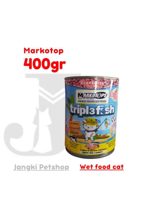 Markotop Triple Fish Salmon With Cranberry 400 gr kl - Makanan Kaleng Kucing 400 gr