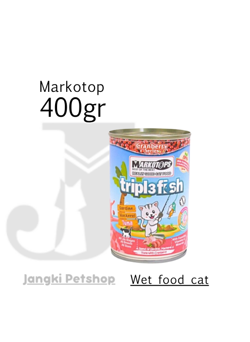 Markotop Triple Fish Tuna With Cranberry 400 gr kl - Makanan Kaleng Kucing 400 gr