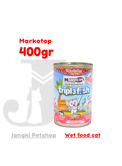 Markotop Triple Fish Tuna With Cranberry 400 gr kl - Makanan Kaleng Kucing 400 gr