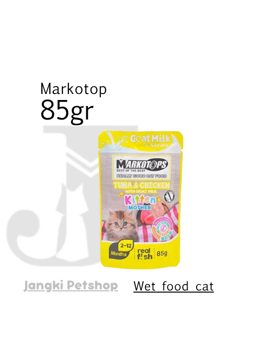 Markotop Pouch Kitten Tuna & Chicken Goat Milk 85 gr - Makanan Pouch Kucing 85 gr
