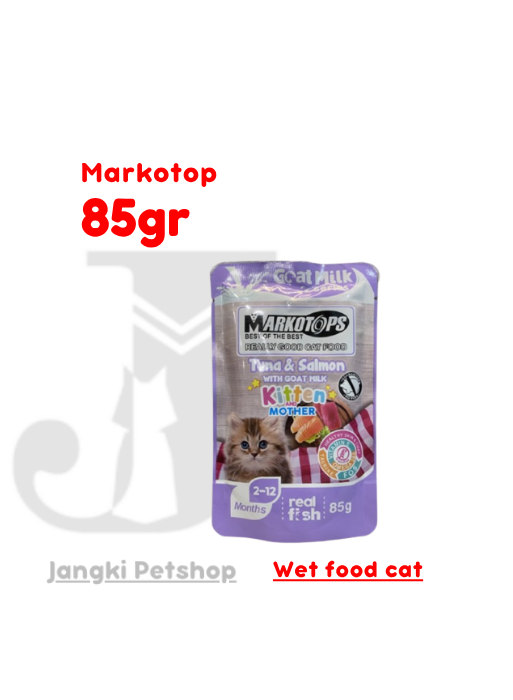 Markotop Pouch Kitten Tuna Salmon Goat Milk 85 gr - Makanan Pouch Kucing 85 gr