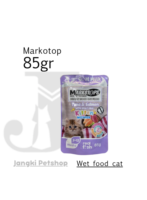 Markotop Pouch Kitten Tuna Salmon Goat Milk 85 gr - Makanan Pouch Kucing 85 gr