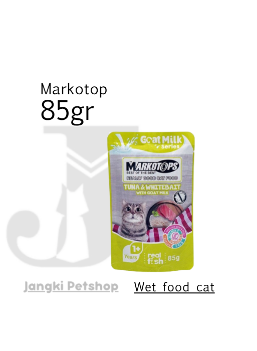 Markotop Pouch Adt Tuna & Whitebait Goat Milk 85 gr - Makanan Pouch Kucing 85 gr