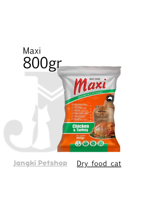Best In Show Maxi Cat Chicken & Turkey 800 gr - Makanan Kering Kucing 800 gr