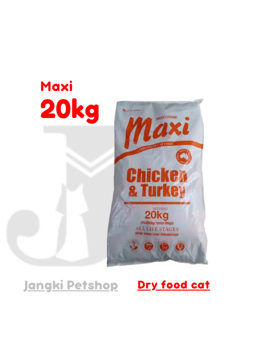 Best In Show Maxi Cat Chicken & Turkey 20 kg - Makanan Kering Kucing 20 kg