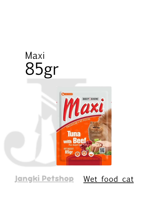 Maxi Cat Pouch Adult Tuna & Beef 85 gr - Makanan Pouch Kucing 85 gr