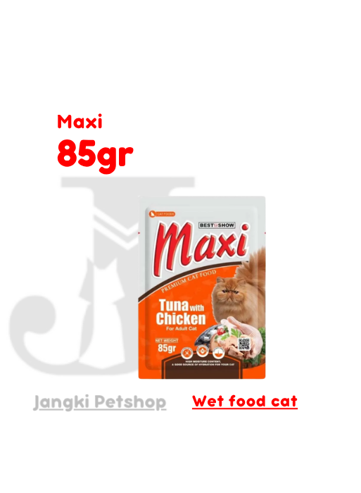 Maxi Cat Pouch Adult Tuna Chicken 85 gr - Makanan Pouch Kucing 85 gr