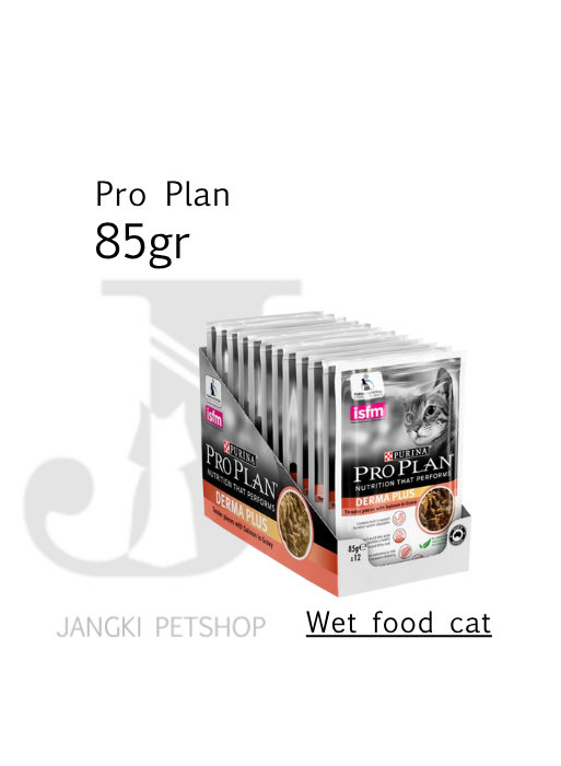Pro Plan Pouch Derma Plus 85 gr (12 pcs) - Makanan Pouch Kucing 85 gr (12 pcs)