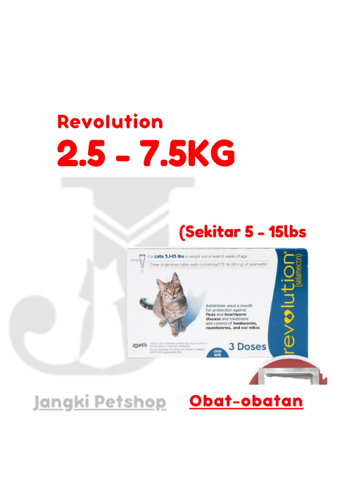 Revolution Cat 5 -15 lbs (Blue) - Obat Hewan Kucing 5 -15 lbs