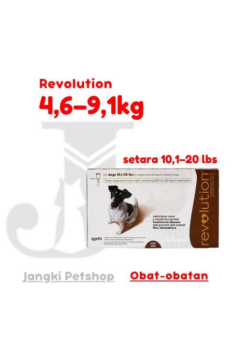 Revolution Dog 10 - 20 lbs (Brown) - Obat Hewan Anjing 10 - 20 lbs