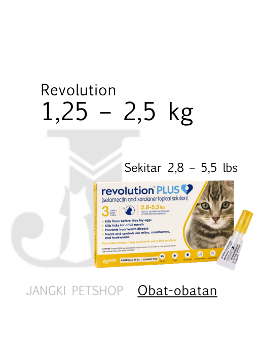 Revolution Cat Plus 2,8 - 5,5 Lbs (Gold) - Obat Hewan Kucing 2,8 - 5,5 Lbs