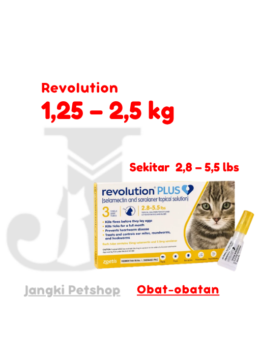 Revolution Cat Plus 2,8 - 5,5 Lbs (Gold) - Obat Hewan Kucing 2,8 - 5,5 Lbs