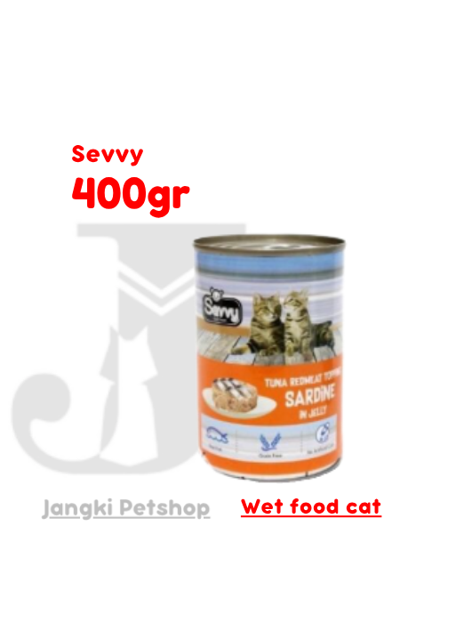 Savvy Tuna & Sardine In Jelly 400 gr kl - Makanan Kaleng Kucing 400 gr