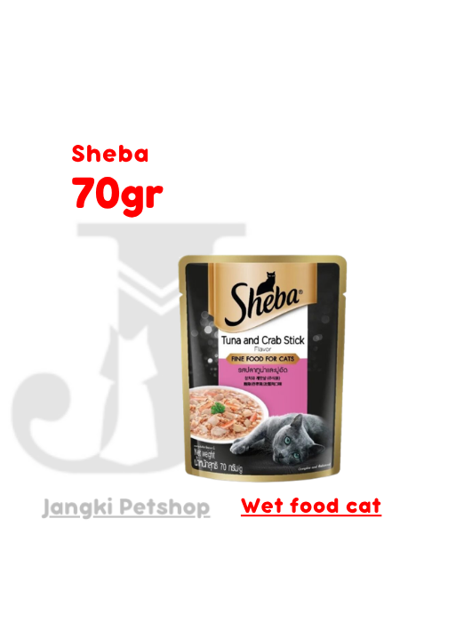 Sheba Pouch Tuna Crab Stick 70 gr - Makanan Pouch Kucing 70 gr