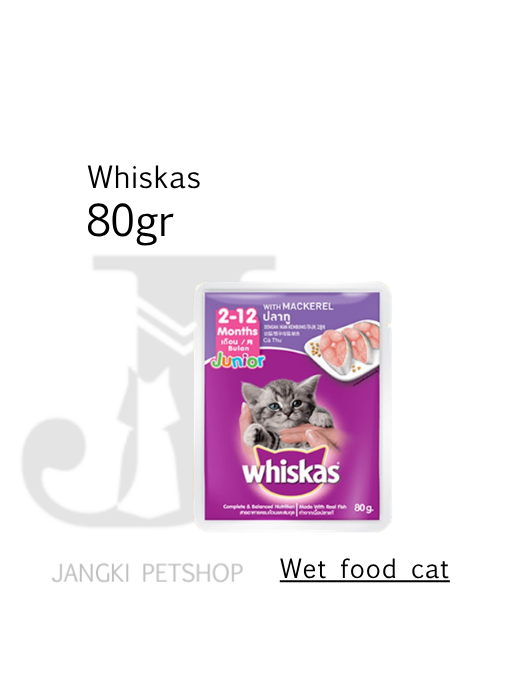 Whiskas Pouch Junior Makarel 80 gr - Makanan Pouch Kucing 80 gr