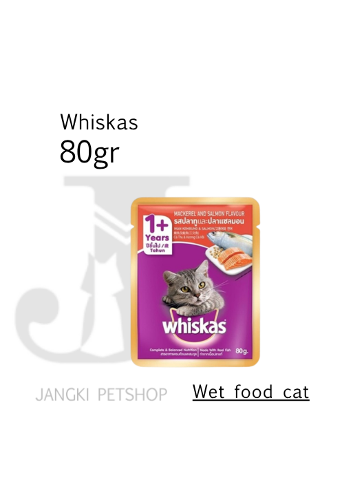 Whiskas Pouch Adult Makarel Salmon 80 gr - Makanan Pouch Kucing 80 gr
