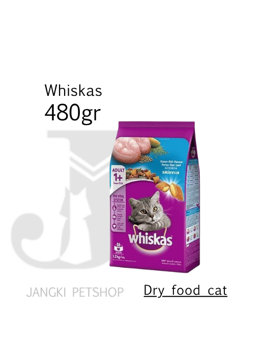 Whiskas Adult O Fish 480 gr - Makanan Kering Kucing 480 gr