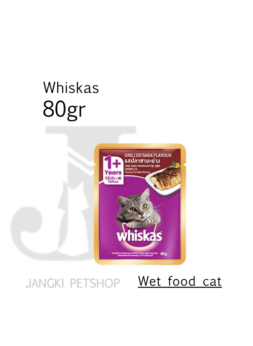Whiskas Pouch Adult Saba 80 gr - Makanan Pouch Kucing 80 gr