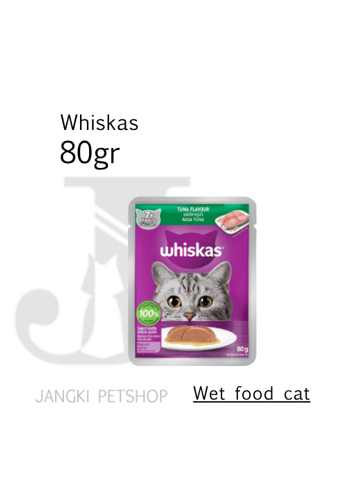 Whiskas Pouch Adult Tuna 7+ 80 gr - Makanan Pouch Kucing 80 gr