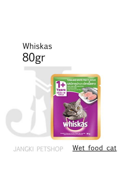 Whiskas Pouch Adult Tuna&Whitefish 80 gr - Makanan Pouch Kucing 80 gr