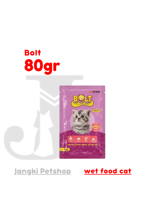 Bolt Pouch Mother & Kitten Salmon Jelly 80 gr - Makanan Pouch Kucing 80 gr